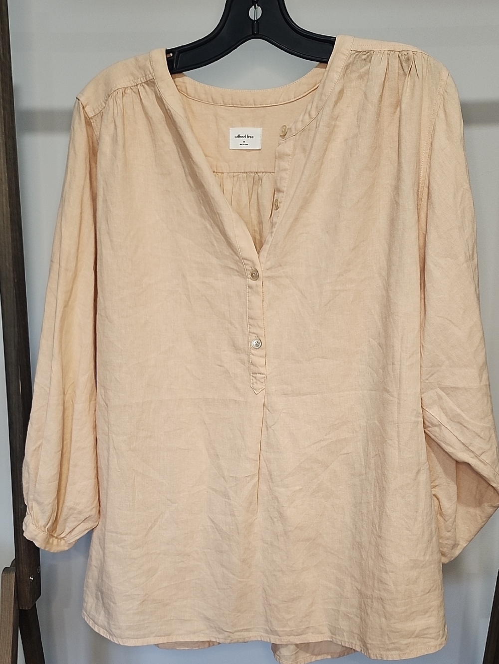 Wilfred free  Lightweight Linen Blend Tunic - Pale Beige/Peach